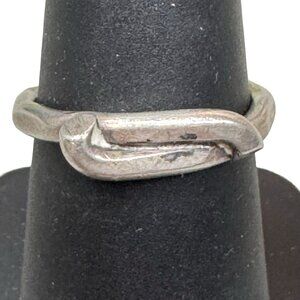 Mid Century Modernist Brutalist Martin Lasak Sterling Silver Ring S 6.25 Artisan